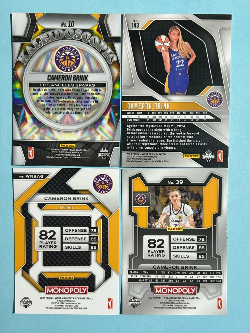 Cameron Brink Los Angeles Sparks 4 card lot 3,Rookie cards + Kaleidoscope insert - Picture 2 of 4